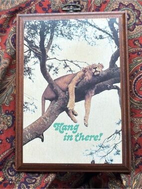 Vintage Hallmark “Hang In There" Lion Wall Plaque
